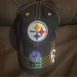 Pittsburgh Steelers ‘47 Brand Black/Gold Closer Adult Stretch Flex Fit Hat Cap